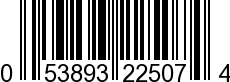 UPC-A <b>053893225074 / 0 53893 22507 4