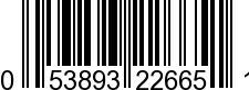 UPC-A <b>053893226651 / 0 53893 22665 1