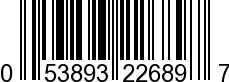 UPC-A <b>053893226897 / 0 53893 22689 7