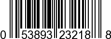 UPC-A <b>053893232188 / 0 53893 23218 8