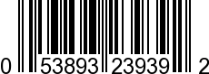 UPC-A <b>053893239392 / 0 53893 23939 2