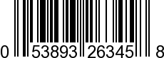 UPC-A <b>053893263458 / 0 53893 26345 8