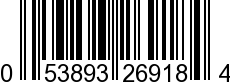 UPC-A <b>053893269184 / 0 53893 26918 4