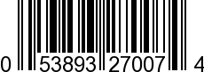 UPC-A <b>053893270074 / 0 53893 27007 4