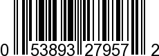 UPC-A <b>053893279572 / 0 53893 27957 2