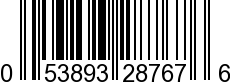 UPC-A <b>053893287676 / 0 53893 28767 6