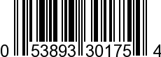 UPC-A <b>053893301754 / 0 53893 30175 4