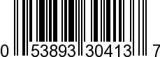 UPC-A <b>053893304137 / 0 53893 30413 7