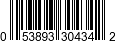 UPC-A <b>053893304342 / 0 53893 30434 2