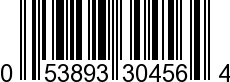 UPC-A <b>053893304564 / 0 53893 30456 4