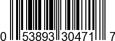UPC-A <b>053893304717 / 0 53893 30471 7