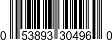 UPC-A <b>053893304960 / 0 53893 30496 0