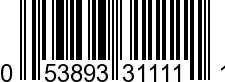 UPC-A <b>053893311111 / 0 53893 31111 1