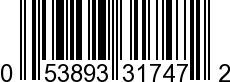 UPC-A <b>053893317472 / 0 53893 31747 2