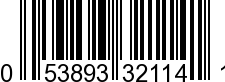 UPC-A <b>053893321141 / 0 53893 32114 1