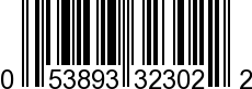 UPC-A <b>053893323022 / 0 53893 32302 2