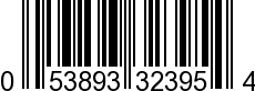 UPC-A <b>053893323954 / 0 53893 32395 4