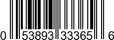 UPC-A <b>053893333656 / 0 53893 33365 6