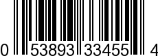 UPC-A <b>053893334554 / 0 53893 33455 4