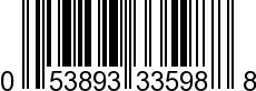 UPC-A <b>053893335988 / 0 53893 33598 8