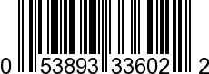 UPC-A <b>053893336022 / 0 53893 33602 2