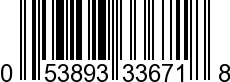 UPC-A <b>053893336718 / 0 53893 33671 8