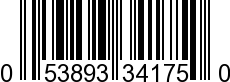 UPC-A <b>053893341750 / 0 53893 34175 0