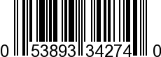 UPC-A <b>053893342740 / 0 53893 34274 0