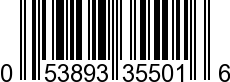 UPC-A <b>053893355016 / 0 53893 35501 6