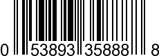 UPC-A <b>053893358888 / 0 53893 35888 8