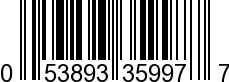 UPC-A <b>053893359977 / 0 53893 35997 7