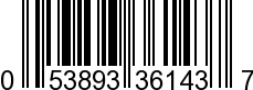 UPC-A <b>053893361437 / 0 53893 36143 7