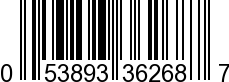 UPC-A <b>053893362687 / 0 53893 36268 7