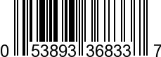 UPC-A <b>053893368337 / 0 53893 36833 7