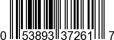 UPC-A <b>053893372617 / 0 53893 37261 7