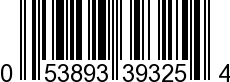 UPC-A <b>053893393254 / 0 53893 39325 4