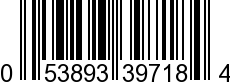 UPC-A <b>053893397184 / 0 53893 39718 4