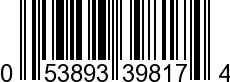 UPC-A <b>053893398174 / 0 53893 39817 4