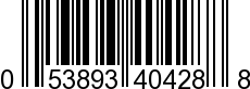 UPC-A <b>053893404288 / 0 53893 40428 8