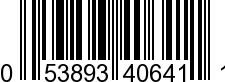 UPC-A <b>053893406411 / 0 53893 40641 1