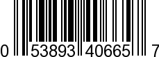 UPC-A <b>053893406657 / 0 53893 40665 7