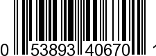 UPC-A <b>053893406701 / 0 53893 40670 1