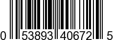 UPC-A <b>053893406725 / 0 53893 40672 5