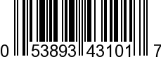 UPC-A <b>053893431017 / 0 53893 43101 7