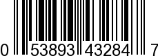 UPC-A <b>053893432847 / 0 53893 43284 7