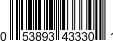 UPC-A <b>053893433301 / 0 53893 43330 1