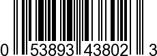 UPC-A <b>053893438023 / 0 53893 43802 3