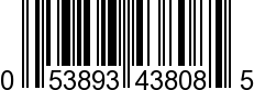 UPC-A <b>053893438085 / 0 53893 43808 5