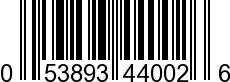 UPC-A <b>053893440026 / 0 53893 44002 6