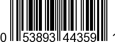 UPC-A <b>053893443591 / 0 53893 44359 1